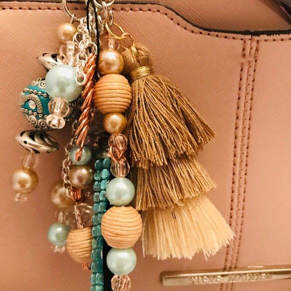 Accessories - Teal Purse Charm with Teal Key Chain Wristlet